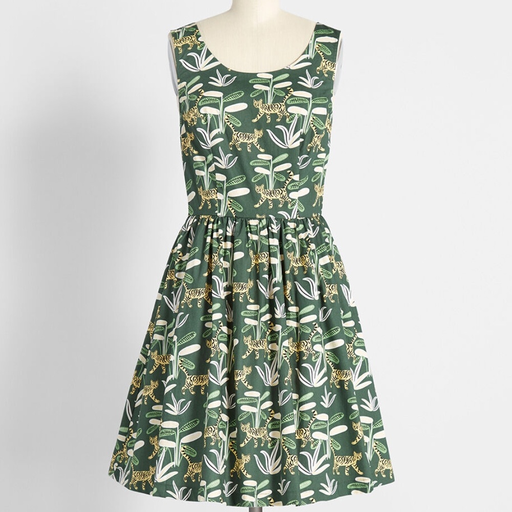 Modcloth "Optimistic Effect" Dress in Cats